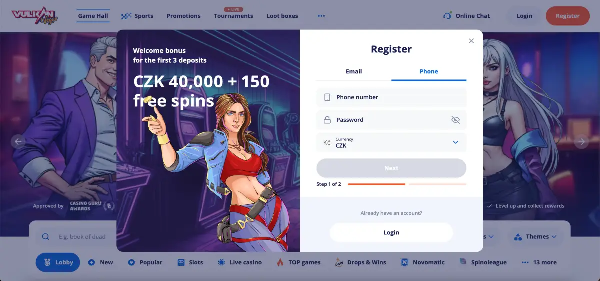 Uvítací bonus 5000 Kč pro nové hráče Vulkan Vegas