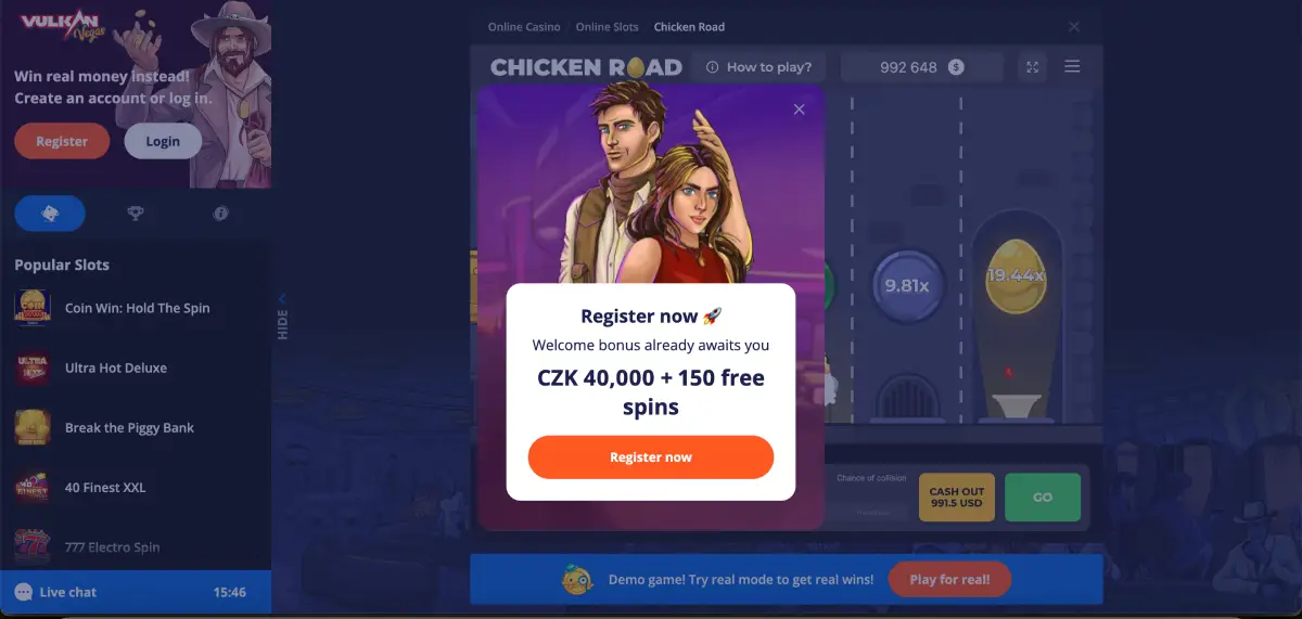 Slot hra Chicken Road 2 s manuálním ovládáním